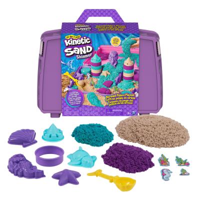 Kinetic Sand Sable Magique - Mallette Palais de Sirène 934 G + 8 Accessoires - Emportez Votre Sable Coloré Partout & Sculptez