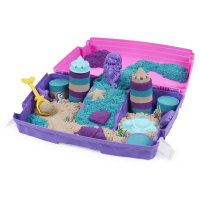 Kinetic Sand Sable Magique - Mallette Palais de Sirène 934 G + 8 Accessoires - Emportez Votre Sable Coloré Partout & Sculptez