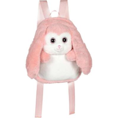 Sac à dos en peluche Lapin rose et blanc 30 cm - GIPSY TOYS