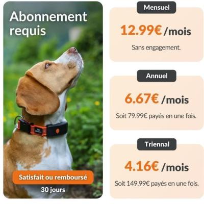 Collier GPS pour chien WEENECT Chien XT - Suivi précis - Robuste et étanche
