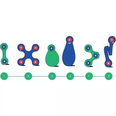 Amusez-vous avec Itsy CLIXO - Jeu magnétique 18 pièces - Bleu/vert Amusez-vous avec Itsy CLIXO - Jeu magnétique 18 pièces - Bleu/vert