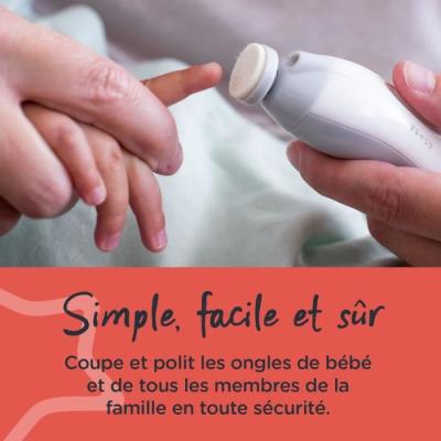 Lime à ongles électrique Tommee Tippee: coupe-ongles LED - 6 têtes - Bébé et adulte