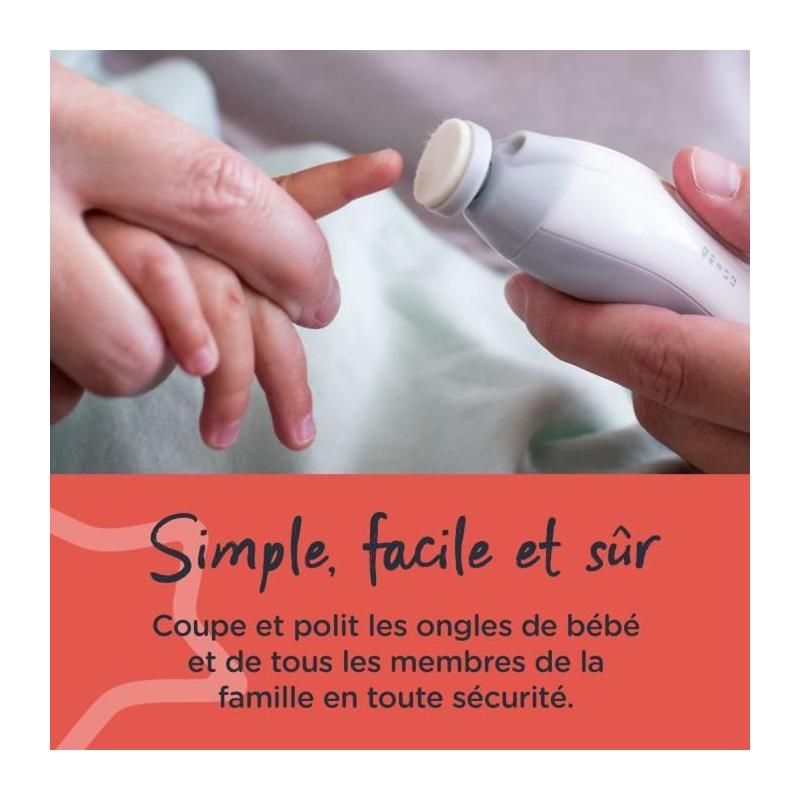 Lime à ongles électrique Tommee Tippee: coupe-ongles LED - 6 têtes - Bébé et adulte