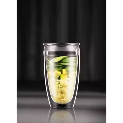 2 gobelets BODUM - Pavina To Go - Double paroi - 40 cl - Transparent