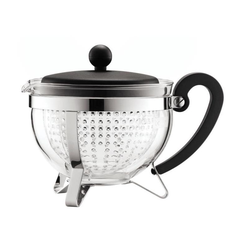 Théière Bodum Chambord 1 L - Élégance en verre et acier inoxydable