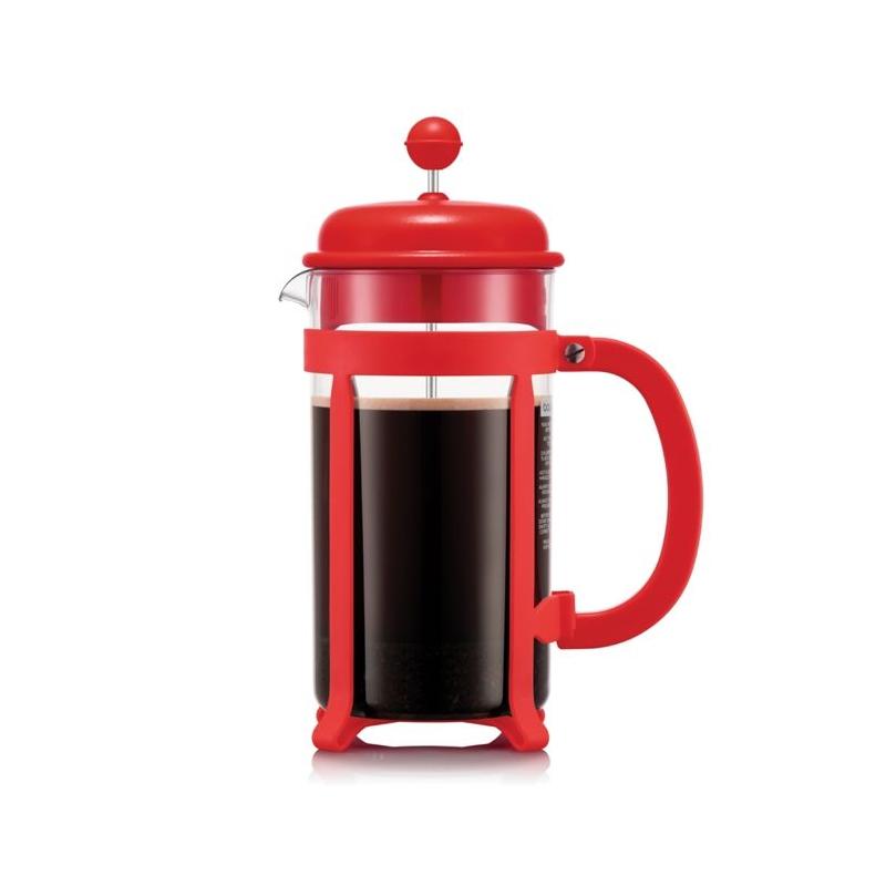 Cafetière à piston Bodum 8 tasses rouge - Infuseur stylé