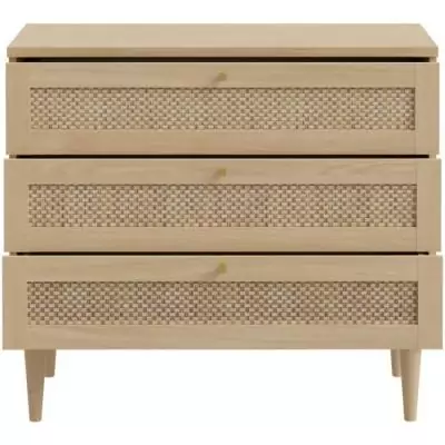 Commode pratique - CALASETTEA - 3 tiroirs - Chêne - 90,4 x 41,4 x 80 cm