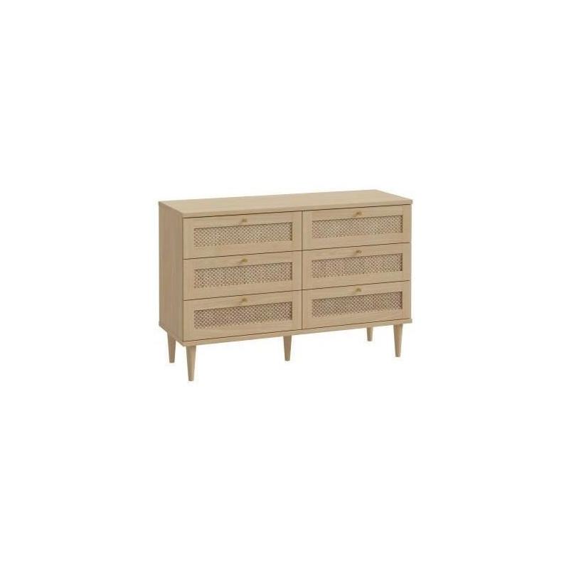 Commode 3 tiroirs CALASETTEA Chêne - 120,1 x 41,4 x 80 cm