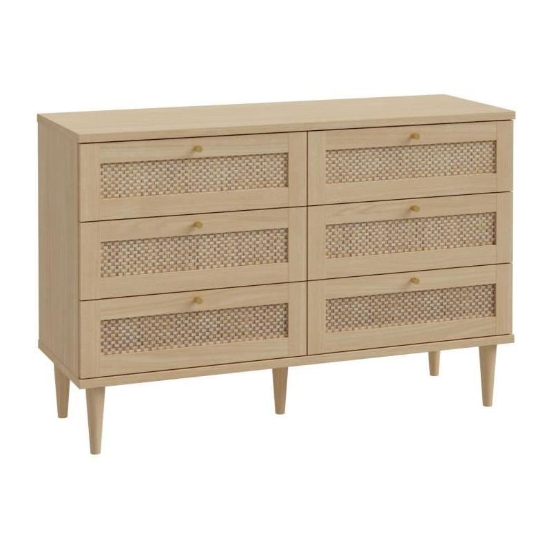 Commode 3 tiroirs CALASETTEA Chêne - 120,1 x 41,4 x 80 cm