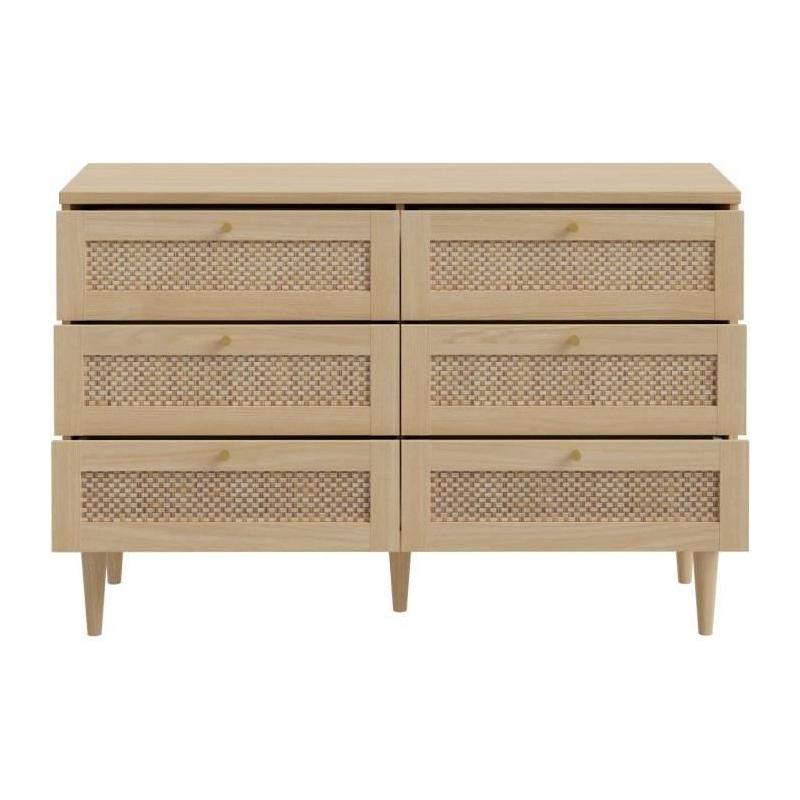 Commode 3 tiroirs CALASETTEA Chêne - 120,1 x 41,4 x 80 cm