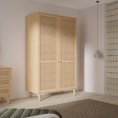 Armoire de chambre CALASETTEA - Style chêne - 2 portes battantes