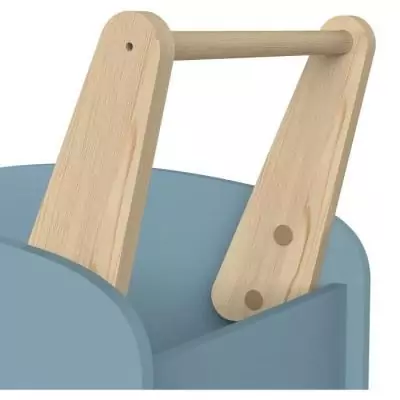 Chariot de rangement scandinave à roulettes - FIRMIANA - Bleu orage - 49,8 x 35 x 52,5 cm