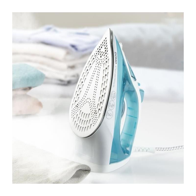 Fer à repasser vapeur DOMO DO7060S CeraGliss - 2400 W - 40 g/min - Bleu