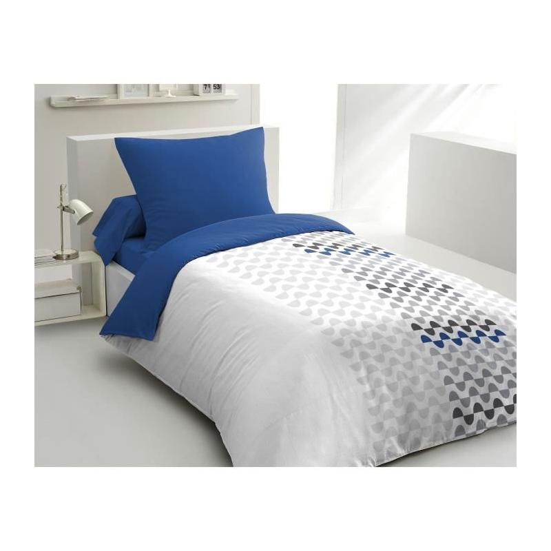 Housse de couette microfibre AMBROISIE - Bleu