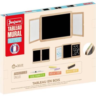 Tableau mural triptyque JEUJURA - Ardoise craie