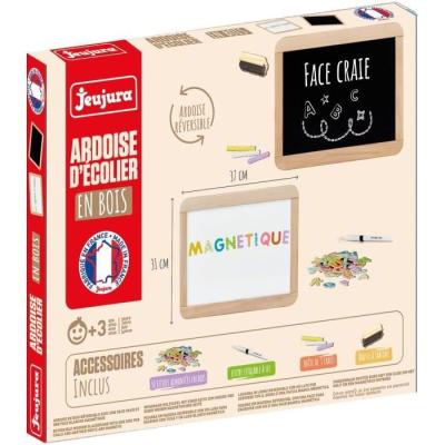 Tableau enfant double face magnétique - Ardoise en bois JEUJURA