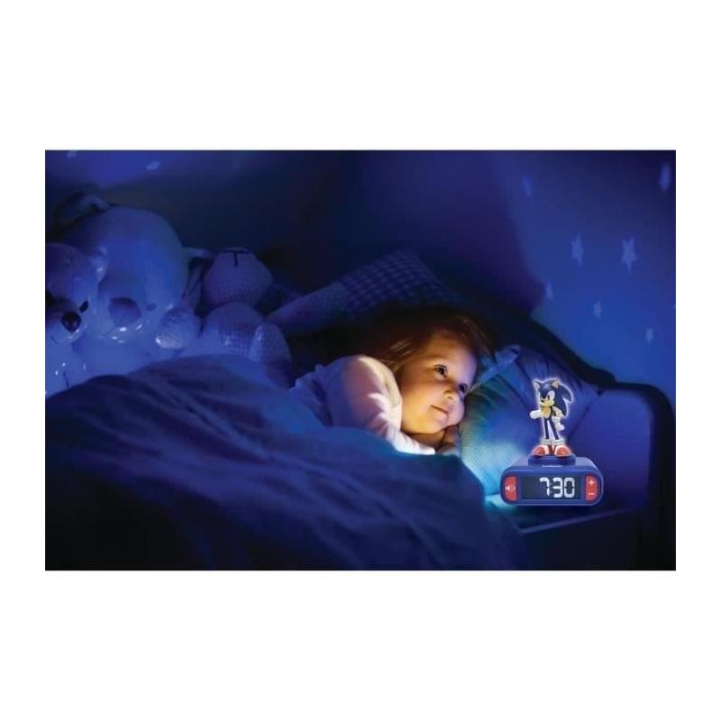 Réveil enfant Sonic avec veilleuse et effets sonores