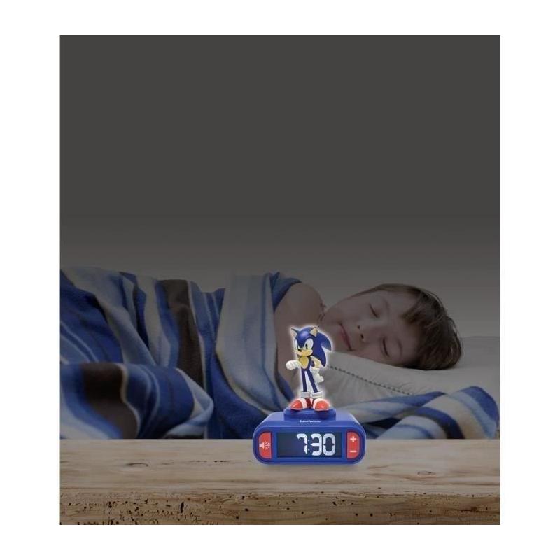 Réveil enfant Sonic avec veilleuse et effets sonores