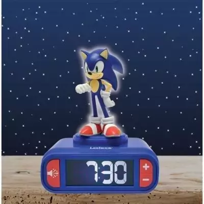 Réveil enfant Sonic avec veilleuse et effets sonores