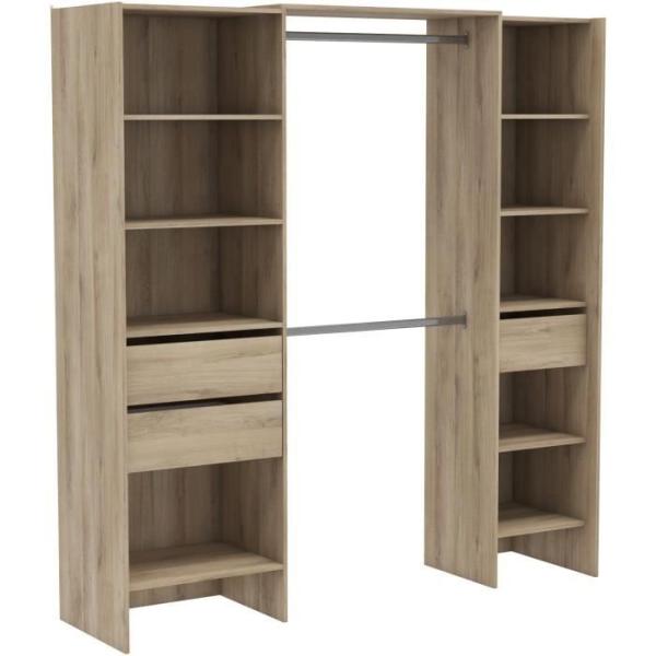 Kit dressing extensible - L192 x P50 x H205 cm - Décor Chene Kronberg - MIAMI