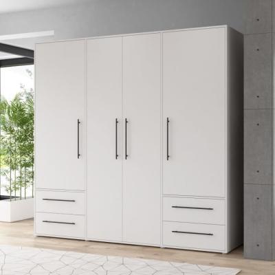 Armoire de chambre MOKKARIS blanc mat - Spacieuse et élégante