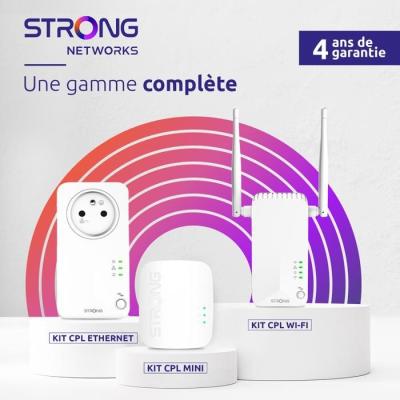 Kit CPL - STRONG - Powerline Wi-Fi 600 Duo - Module Wi-Fi et Point d'Accès 300 MB