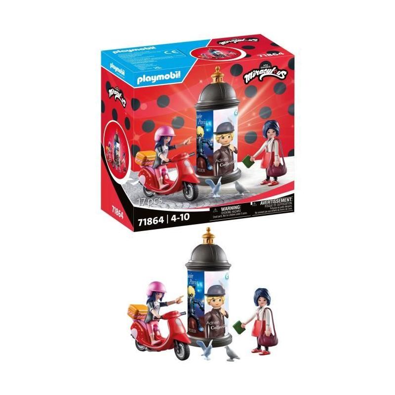 Débloquez l'aventure avec PLAYMOBIL 71864 Miraculous: Marinette & Kagami en scooter