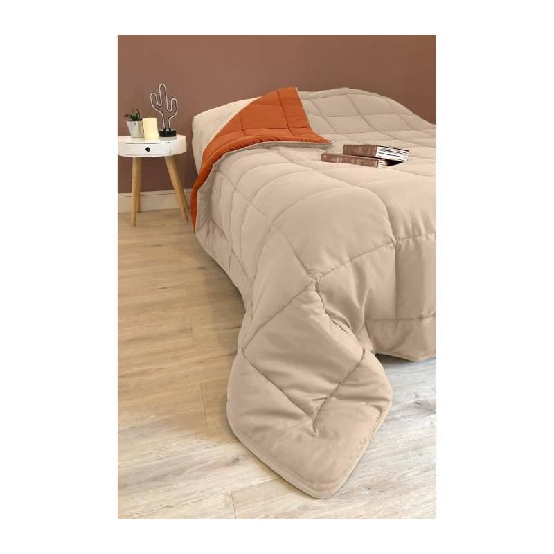 Couette chaude Microfibre 400g/m² Galet & Gingembre 220x240cm