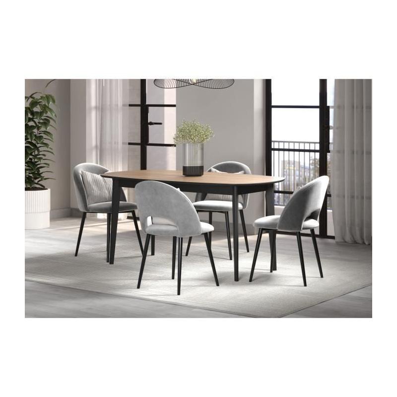 Table à manger Ronin en chêne ovale contemporain, 8 personnes