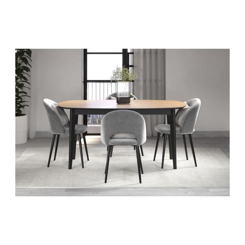 Table à manger Ronin en chêne ovale contemporain, 8 personnes