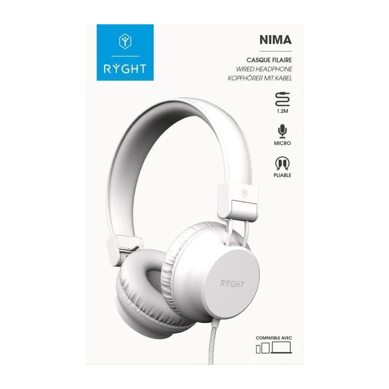 Casque filaire RYGHT NIMA - Blanc nacré - CASQUE - ECOUTEURS