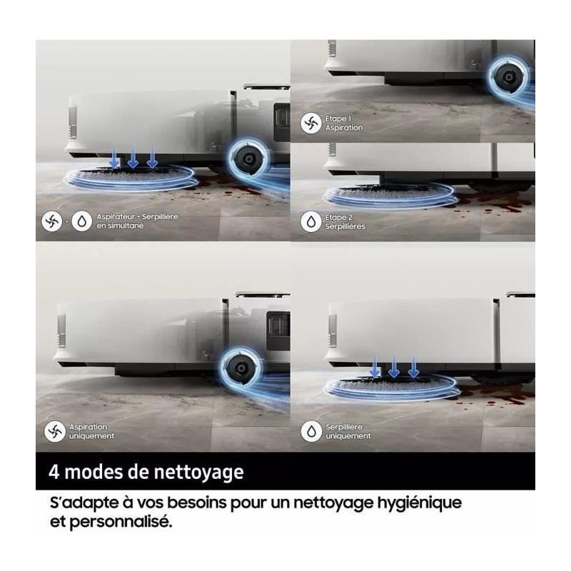 Aspirateur Robot Laveur Samsung Jet Bot Combo AI VR7MD97A14G - Clean Station & Désinfection Vapeur - Reconnaissance Objets