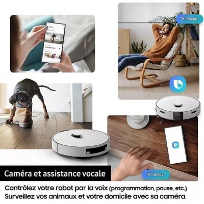 Aspirateur Robot Laveur Samsung Jet Bot Combo AI VR7MD97A14G - Clean Station & Désinfection Vapeur - Reconnaissance Objets