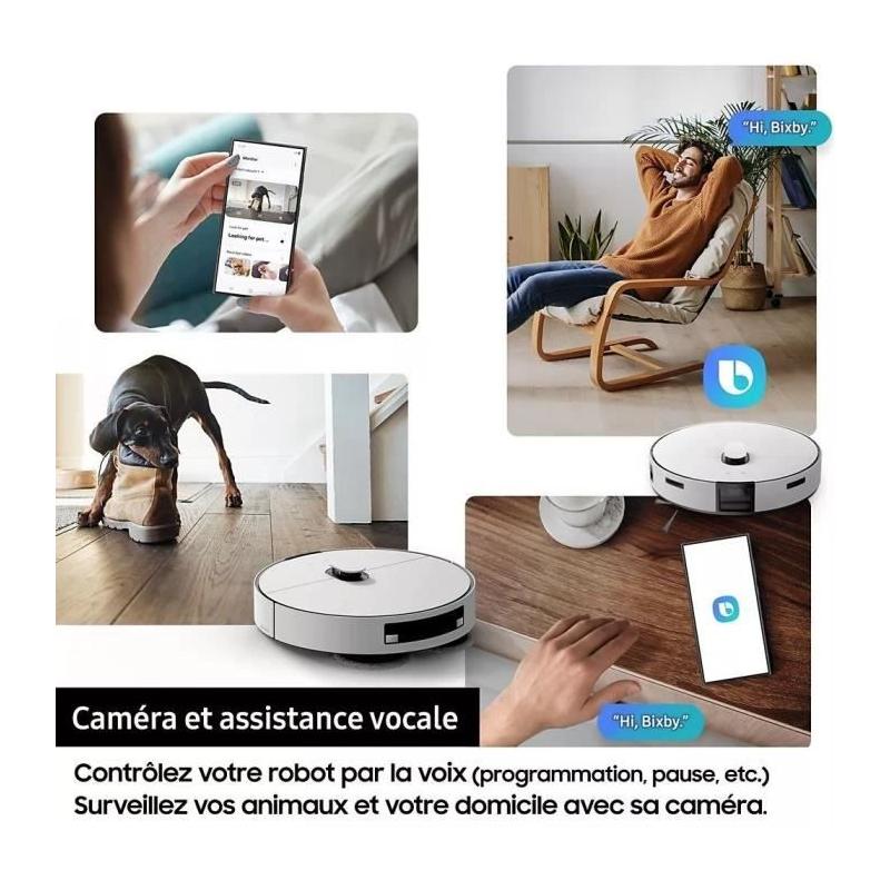 Aspirateur Robot Laveur Samsung Jet Bot Combo AI VR7MD97A14G - Clean Station & Désinfection Vapeur - Reconnaissance Objets