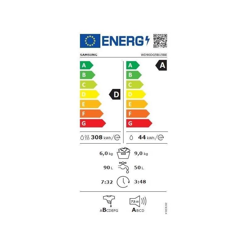 Lave-linge séchant Samsung WD90DG5B15BE: Performances exceptionnelles