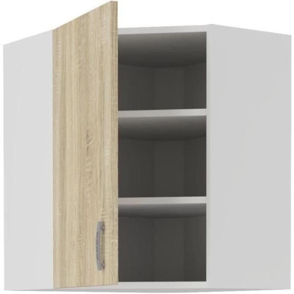 SARA Meuble haut d'angle - Décor chene sonoma - L59xP59xH71,5 cm