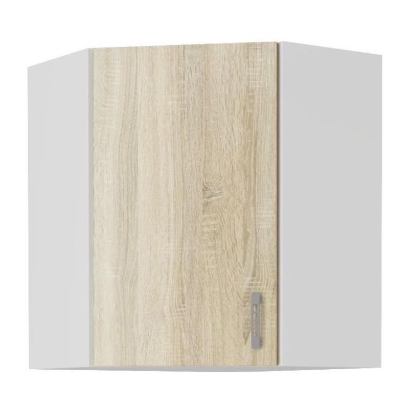 Meuble d'angle SARA - Chene Sonoma - L59xP59xH71,5 cm