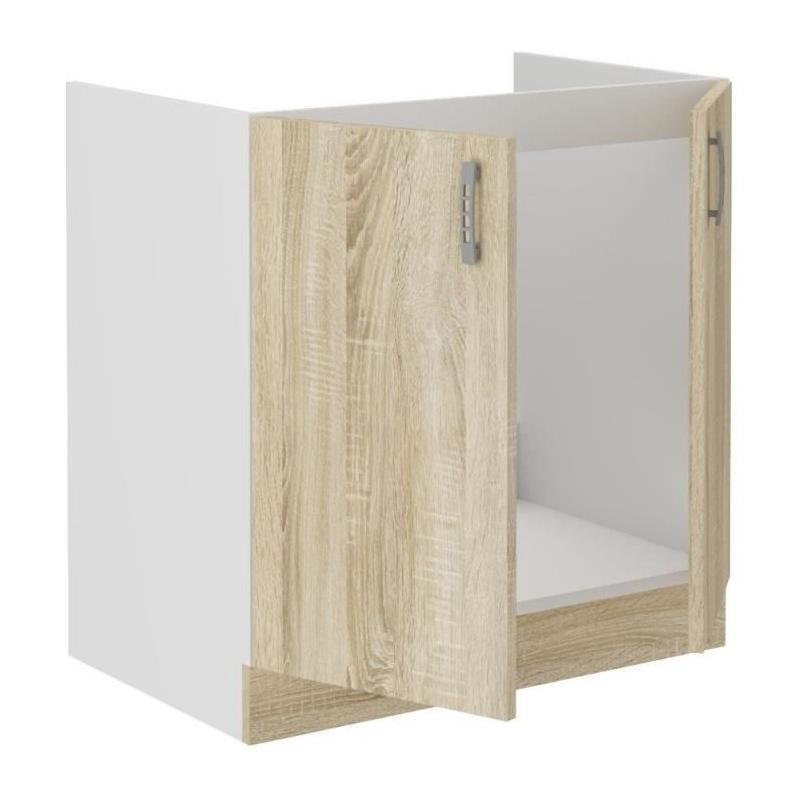 Meuble bas évier chêne sonoma - 2 portes - L80xP48xH82 cm
