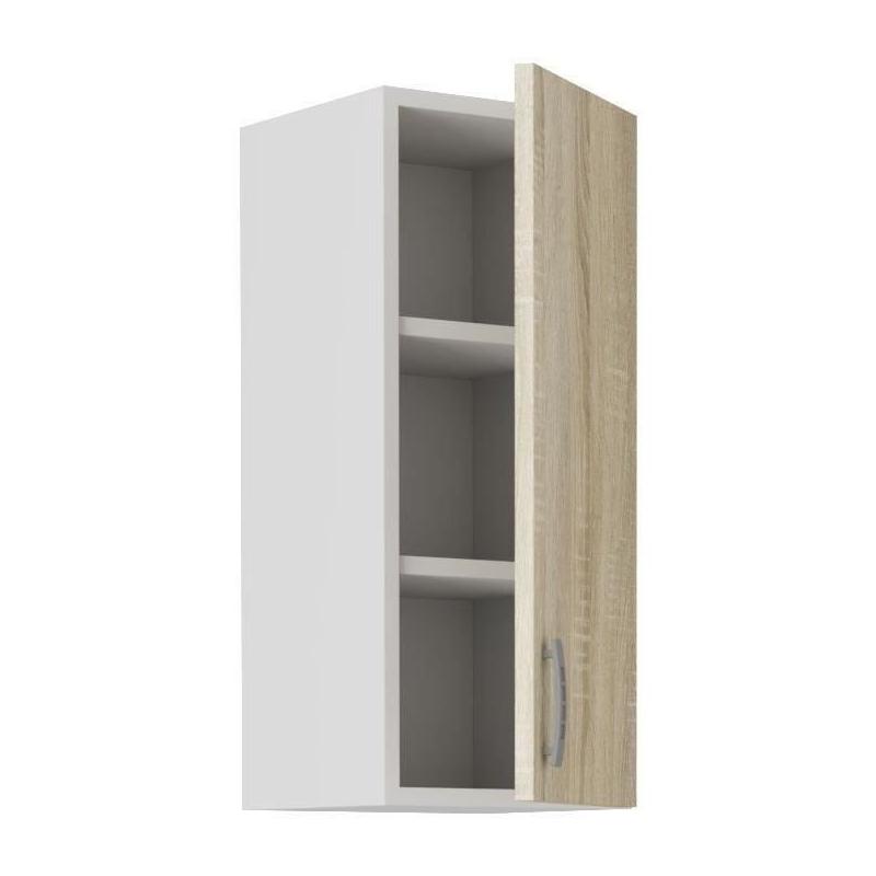 Étagère murale SARA - Chêne sonoma - 1 porte - L30 x P31 x H71,5 cm