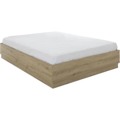 Lit coffre TIDY 160x200 cm Chêne/Ecru avec Sommier - GAMI