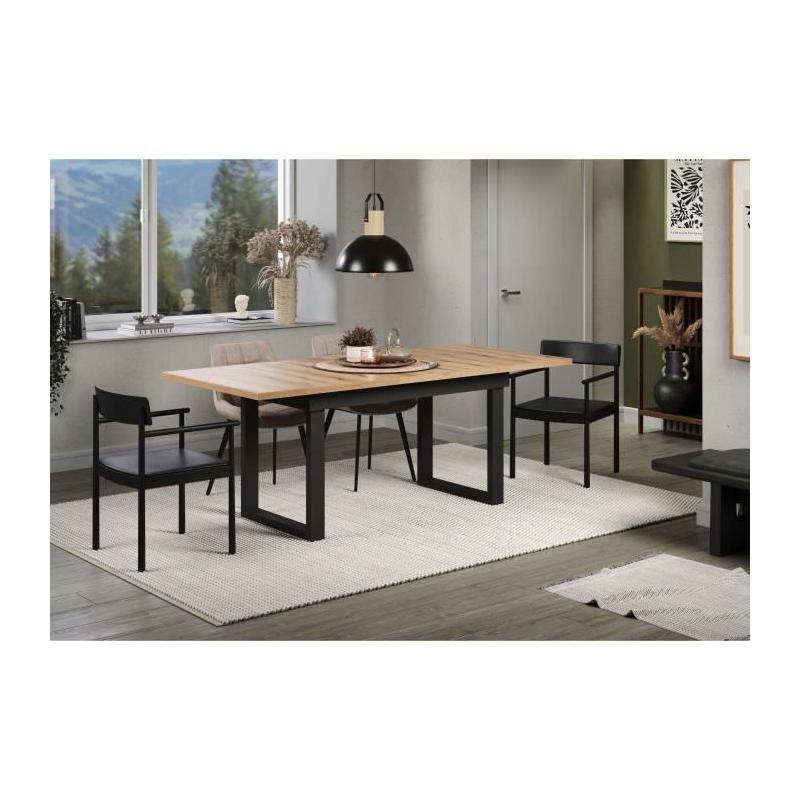 Table à manger scandinave en chêne - Rectangulaire 160-200 x 76 x 80 cm