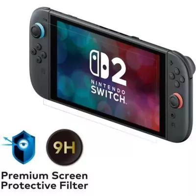 Protection d'écran verre trempé premium pour Nintendo Switch 2 - Anti-lumière bleue