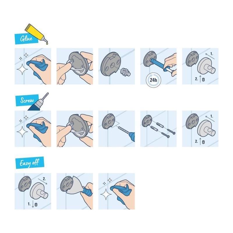 Ensemble d'accessoires de douche 4 en 1 GROHE - Chrome/Métal