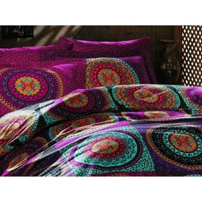 Parure de lit - 1 housse de couette 220 x 240 cm + 2 taies d'oreiller 60 x 60 cm - 100% coton renforcé - Fuchsia