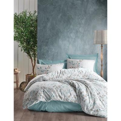 Parure de lit - 129CTN62586 - 1 housse de couette 220 x 240 cm + 2 taies d'oreiller 60 x 60 cm - 100% coton ranforcé - Menthe