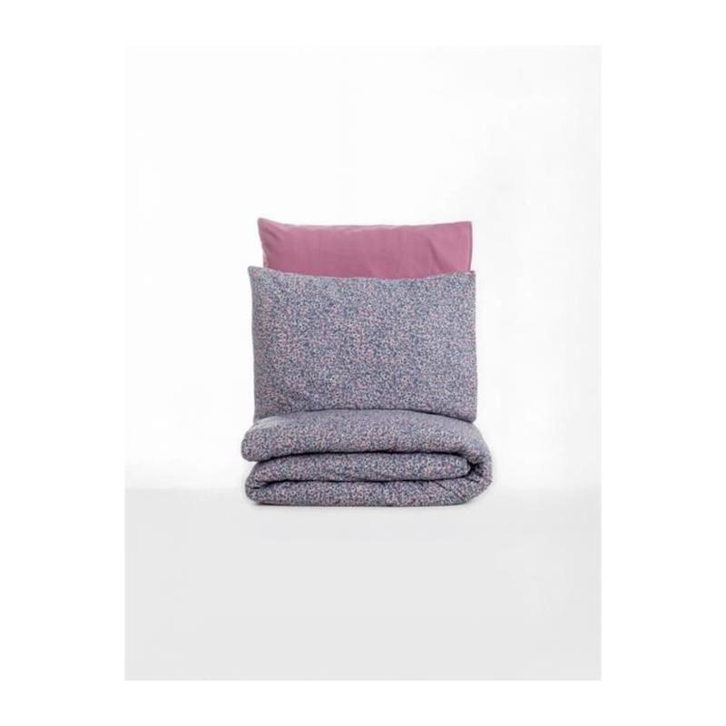 Parure de lit Rose 100% coton renforcé - 1 housse de couette + 2 taies - 220x240cm