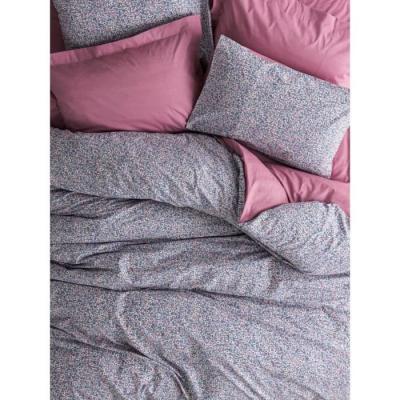 Parure de lit Rose 100% coton renforcé - 1 housse de couette + 2 taies - 220x240cm