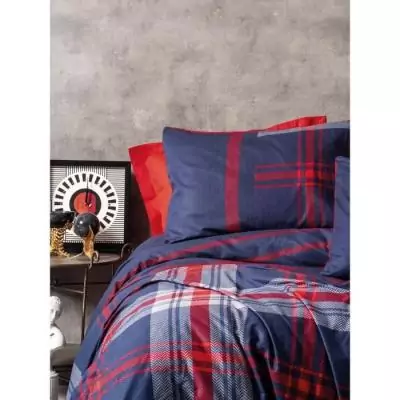 Parure de lit rouge 100% coton - Housse de couette 220x240cm + 2 taies 60x60cm Parure de lit rouge 100% coton - Housse de couette 220x240cm + 2 taies 60x60cm