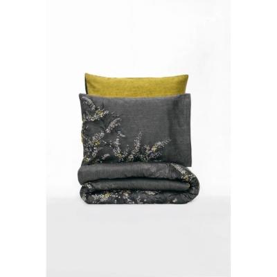 Parure de lit satinée 100% coton - Anthracite