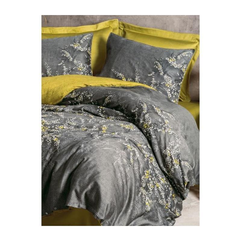Parure de lit satinée 100% coton - Anthracite